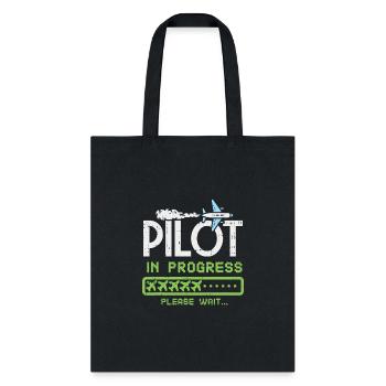 Kids Pilot In Progress, Future Pilot Toy Airplanea - Tote Bag - black - Front