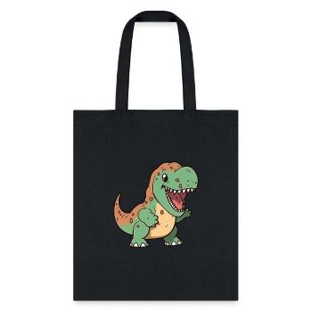 Cut t-rex dinosaur - Tote Bag - black - Front
