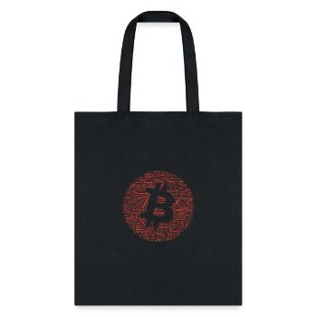 Bitcoin Graphic Tee with Words Pattern design. - Tote Bag - black - Front