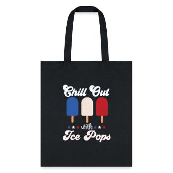 Chill Out With Ice Pops Retro Groovy Funny 4th - Tote Bag - black - Front