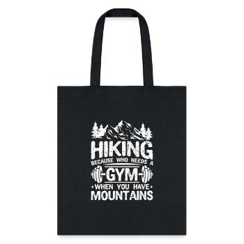Hiking Moains Gym Hike Outdoors Nature Fitness - Tote Bag - black - Front