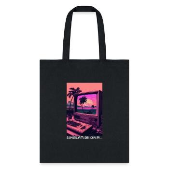 Simulation Over Retro Computer Monitor Vaporwave A - Tote Bag - black - Front