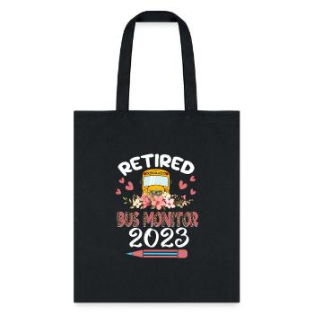 Retired Bus Monitor Est2023 Retiret Wo - Tote Bag - black - Front