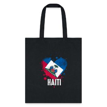 Haitian Vacation Haiti Flag - Tote Bag - black - Front
