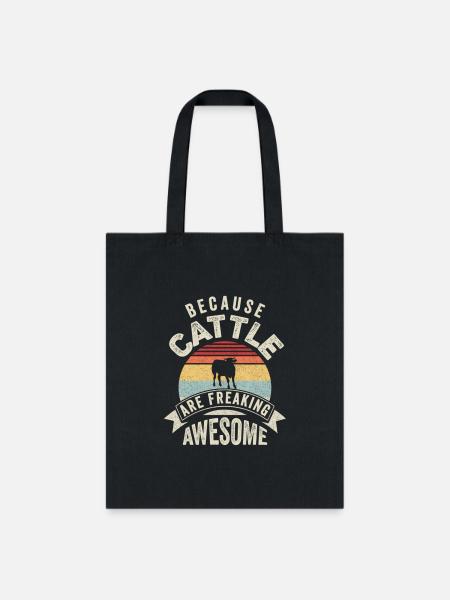 Because Cattle Are Freaking Awesome Cattle - Tote Bag - black