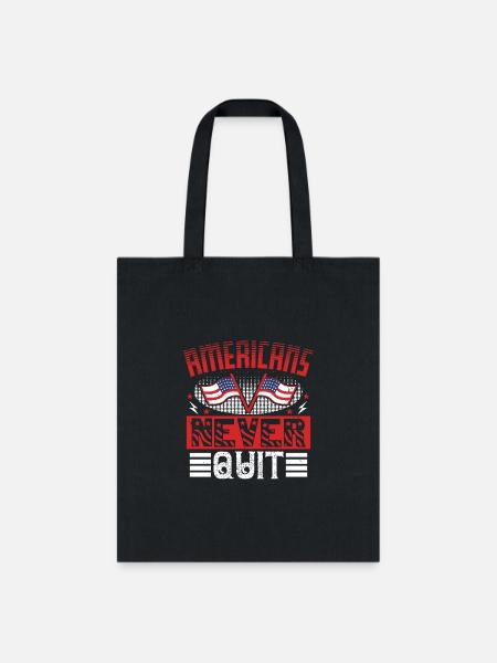 Americans never quit - Tote Bag - black