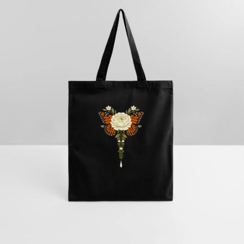 Monarch Butterfly Floral Botanical Art - Tote Bag