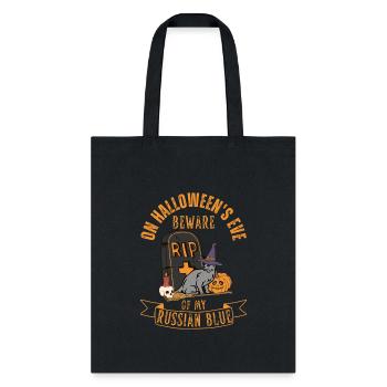 Russian Blue Halloween Cat - Tote Bag - black - Front