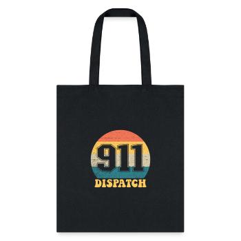 911 Dispatch Retro Sunset Emergency Dispatch 911 - Tote Bag - black - Front