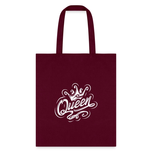 Queen With Crown, Typography Design - Tote Bag