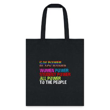 Gay Power Black Power Women Power LGBTQ Gay Pride - Tote Bag - black - Front