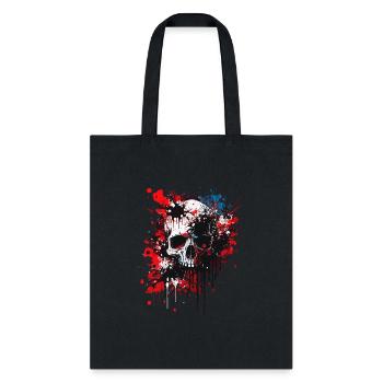 Ink Splatter Skull - Tote Bag - black - Front