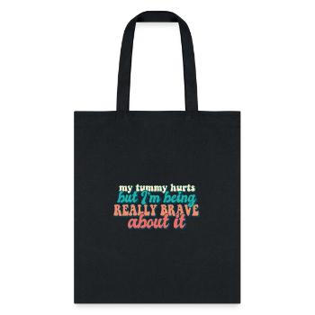 Tummy Ache Survivor My Tummy Hurts Funny Food - Tote Bag - black - Front