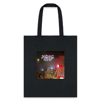 Night view of skyline featuring illumi - Tote Bag - black - Front