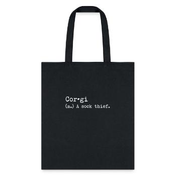 A Sock Thief Corgi - Tote Bag - black - Front