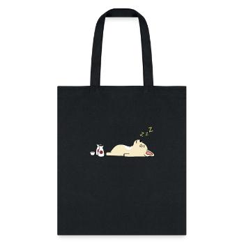 Cream French Bulldog Sake Drunk - Tote Bag - black - Front