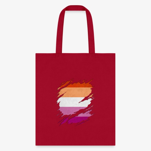Lesbian Pride Flag Ripped Reveal - Tote Bag