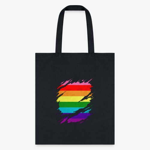 Original Gilbert Baker LGBT Gay Pride Flag Ripped - Tote Bag