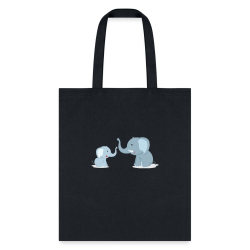 Father and Baby Son Elephant - Tote Bag