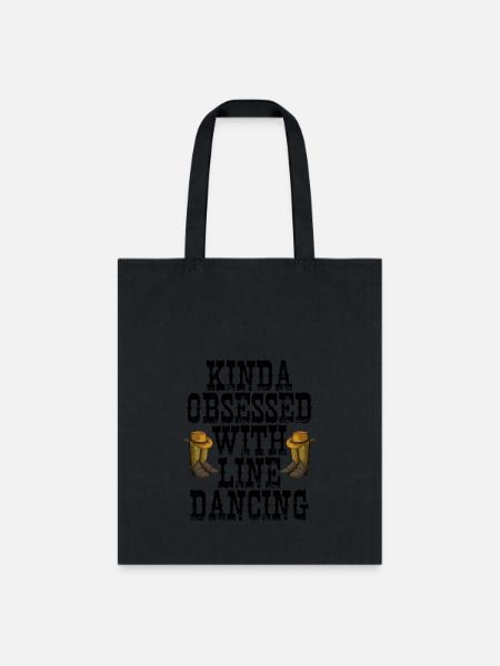 Kinda Obsessed With Line Dancing - Tote Bag - black
