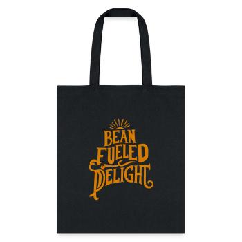 typography T shirt design Bean Fueled Delight - Tote Bag - black - Front