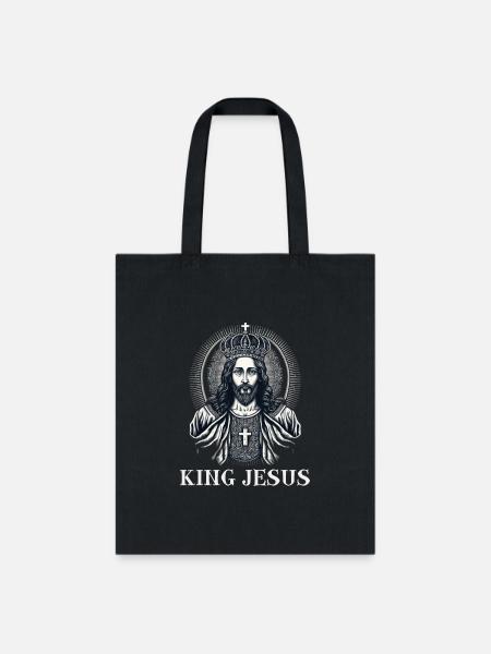 King Jesus, Christian, crown - Tote Bag - black