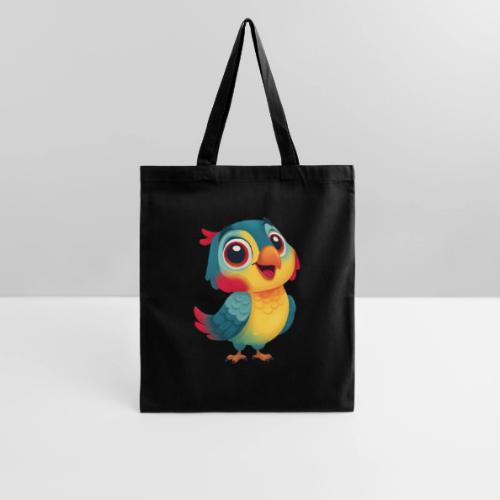 Bright Cartoon Parrot with Joyful Expression - Tote Bag