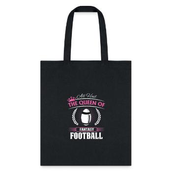 Queen of Fantasy Football Funny Womens Fantasy - Tote Bag - black - Front