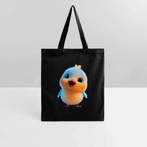 Colorful Cartoon Baby Bird in Orange and Blue - Tote Bag
