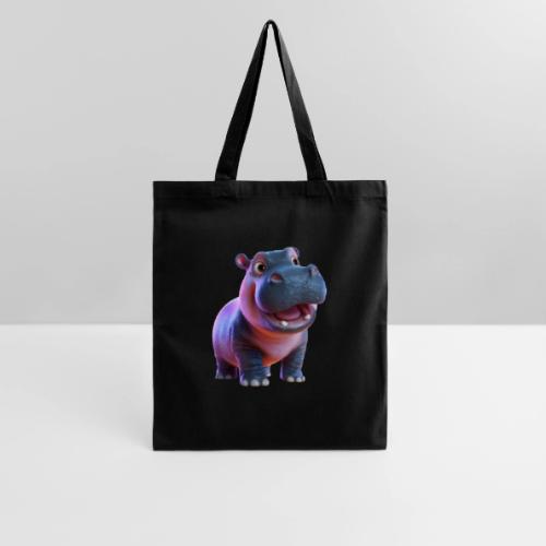 Smiling Cartoon Baby Hippo Standing - Tote Bag