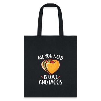 Tacos Valentine's Day Shirt Taco are My Valentine - Tote Bag - black - Front