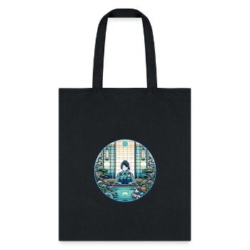 Japanese Inspired 911 Dispatcher T Shirt - Tote Bag - black - Front