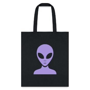 Alien, außerirdisch, Portrait, Silhouette, minimal - Tote Bag - black - Front