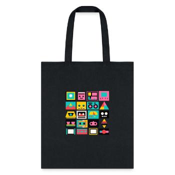 Techie Cuties: Colorful Futuristic Art - Tote Bag - black - Front
