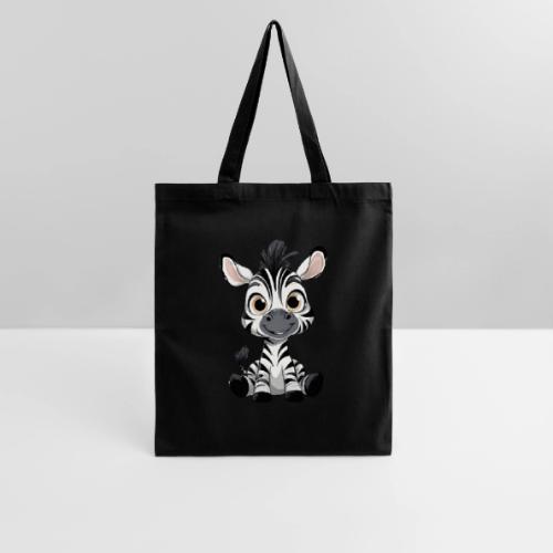Adorable Cartoon Baby Zebra with Innocent Eyes - Tote Bag