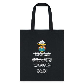 Owl Graduation Uni Celebration Graduate Graduated - Tote Bag - black - Front