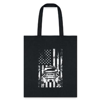 USA Flag Toyota Offroad Car 4x4 FJ Cruiser - Tote Bag - black - Front