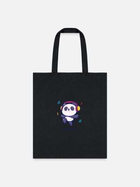 panda music - Tote Bag - black