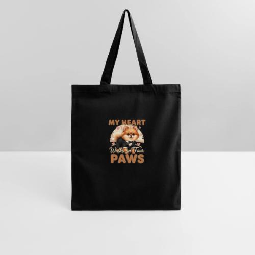 My Heart Walks on Four Paws – Pomeranian tee - Tote Bag