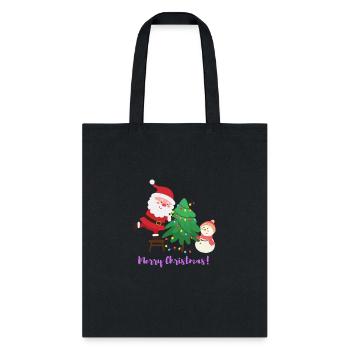 Merry Christmas by the pine tree - Tote Bag - black - Front