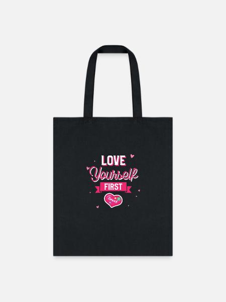 Love Yourself Tee Shirt - Tote Bag - black