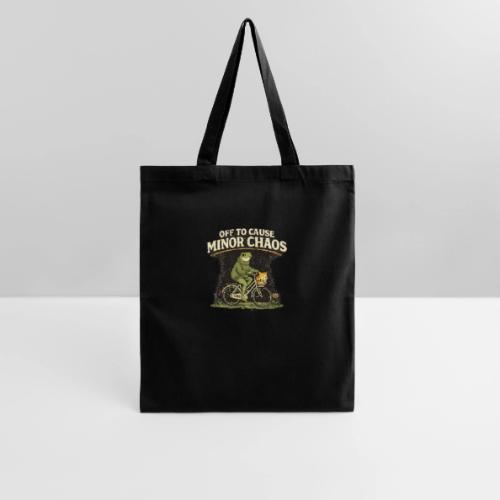 Minor Chaos Vintage Frog and Cat on Bicycle - Tote Bag