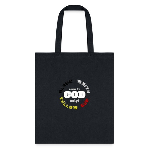 Power by GOD (Black, White, Yellow, Red) - Tote Bag