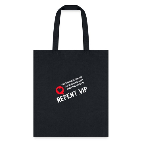 White Repent VIP Title Red Heart - Tote Bag