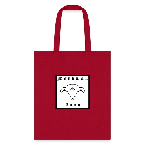 White Workman Song Lamb Logo with Text - Tote Bag