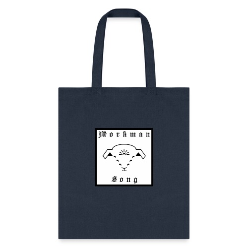 White Workman Song Lamb Logo with Text - Tote Bag