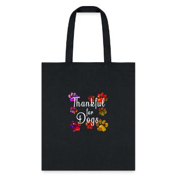 Thankful for Dogs (speckled paws) - Tote Bag - black - Front