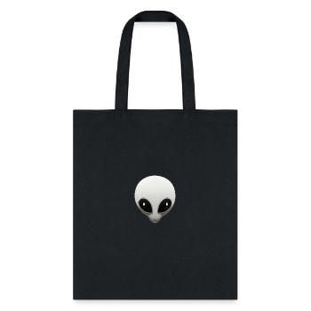 alien white face black eyes - Tote Bag - black - Front