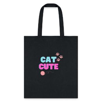 Cat Cut Creations funny cat - Tote Bag - black - Front
