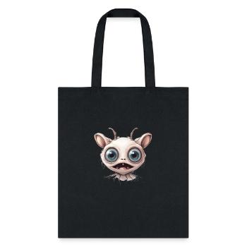 Cute Baby Alien Head Blue Eyes - Tote Bag - black - Front